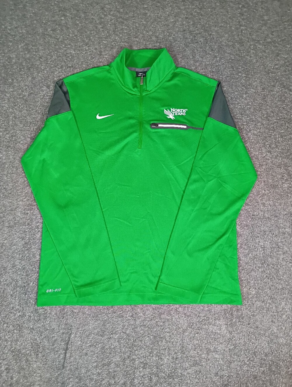 Nike Dri-FIT North Texas Mean Green 1/4 Zip Pullover Jacket Men's M Green.